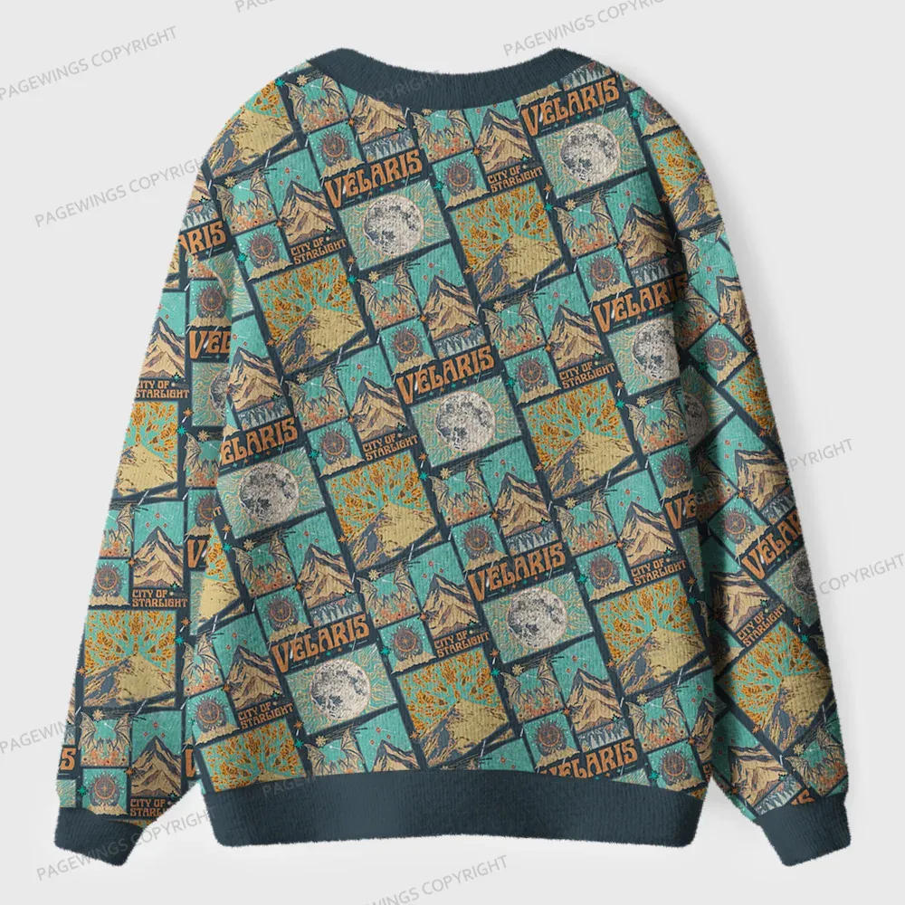 Pagewings Velaris Map Unisex Ugly Cardigan Sweaters