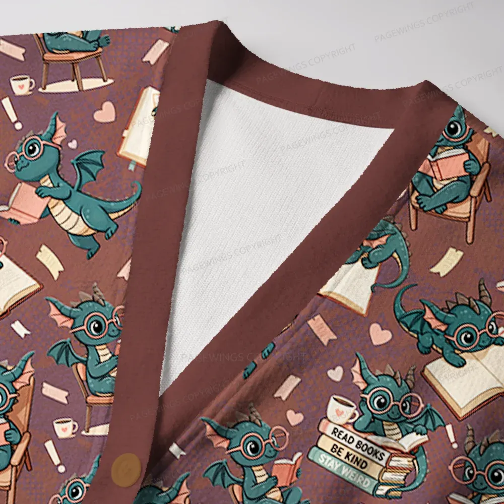 Pagewings Book Dragon Unisex Ugly Cardigan Sweaters