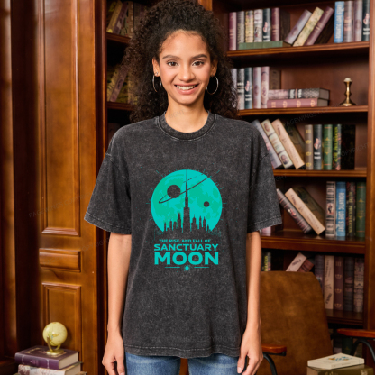 Pagewings Sanctuary Moon Unisex Washed T-shirt