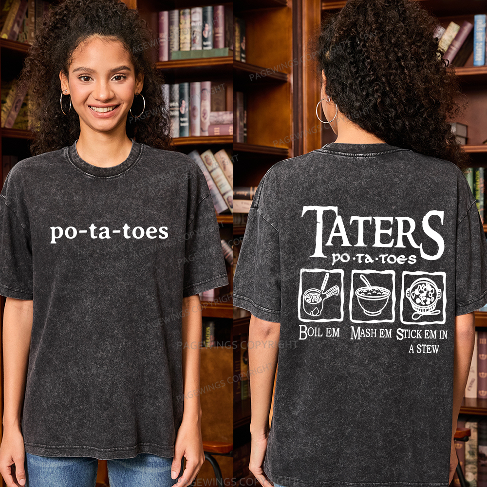 Pagewings Middle Earth Potato Unisex Washed T-shirt