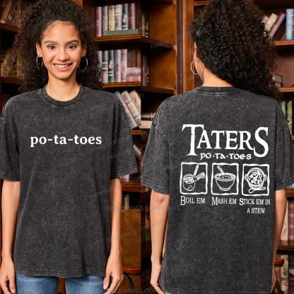 Pagewings Middle Earth Potato Unisex Washed T-shirt