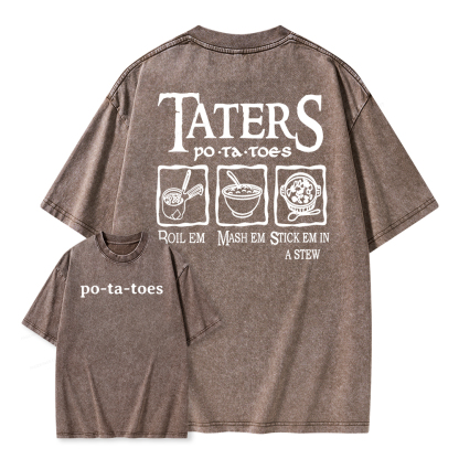 Pagewings Middle Earth Potato Unisex Washed T-shirt