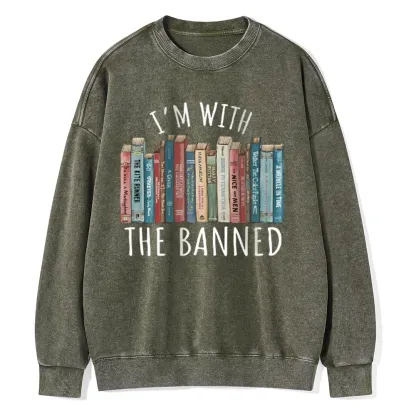 Pagewings I'm With The Banned Unisex Washed Sweatshirt