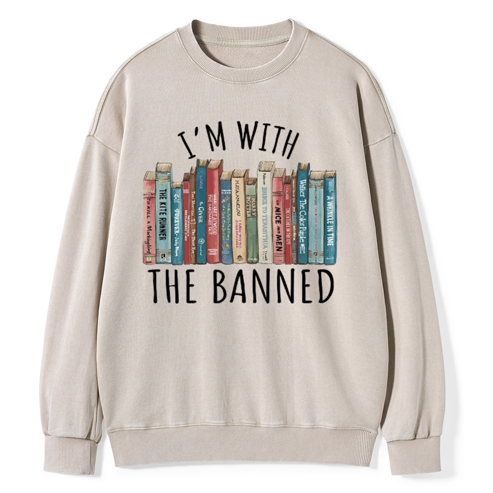 Pagewings I'm With The Banned Unisex Washed Sweatshirt