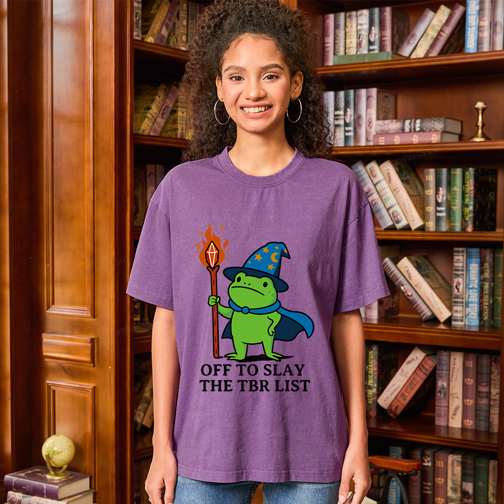 Pagewings Off to Slay The TBR List Unisex Washed T-shirt