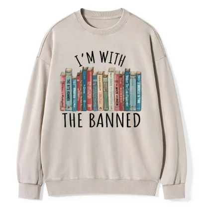 Pagewings I'm With The Banned Unisex Washed Sweatshirt
