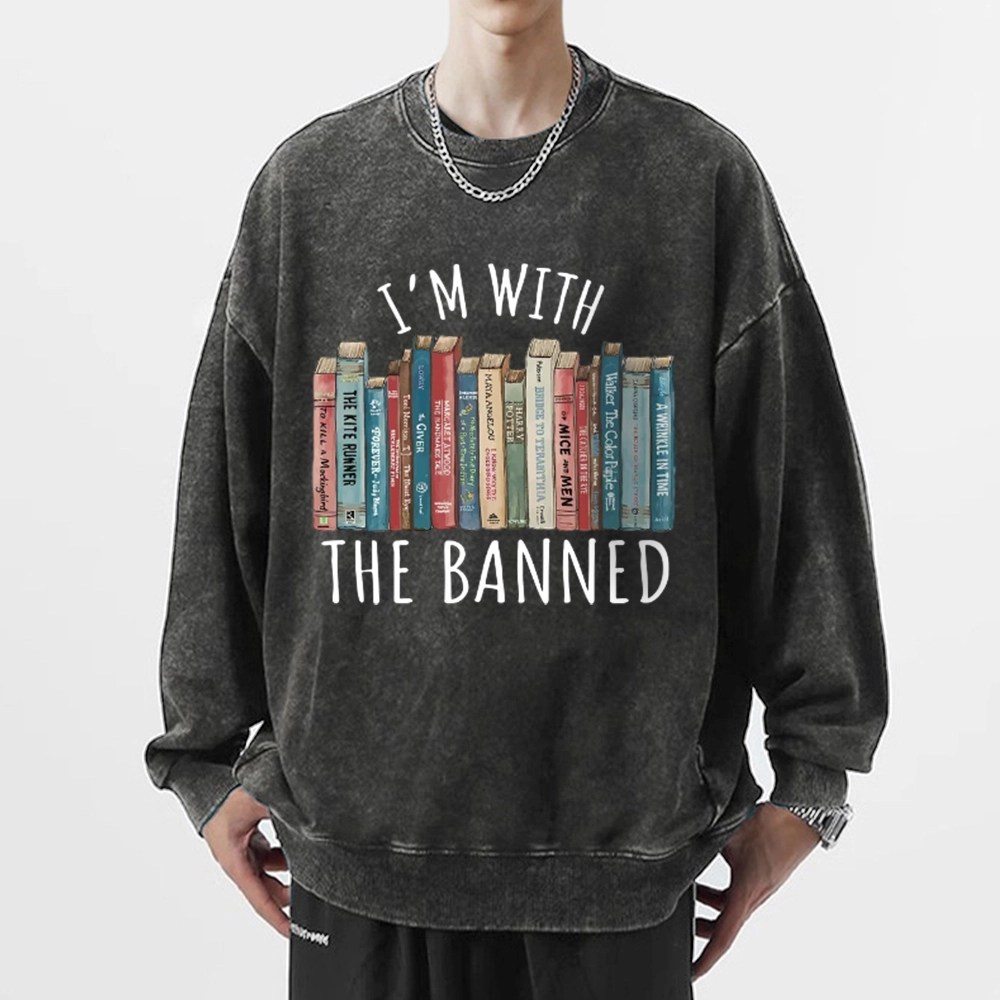 Pagewings I'm With The Banned Unisex Washed Sweatshirt