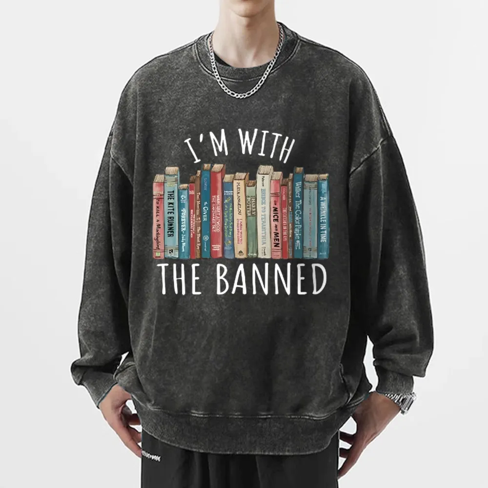 Pagewings I'm With The Banned Unisex Washed Sweatshirt
