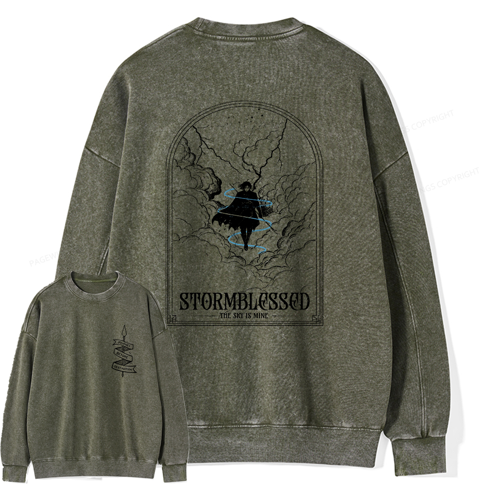Pagewings Stormblessed Unisex Washed Sweatshirt