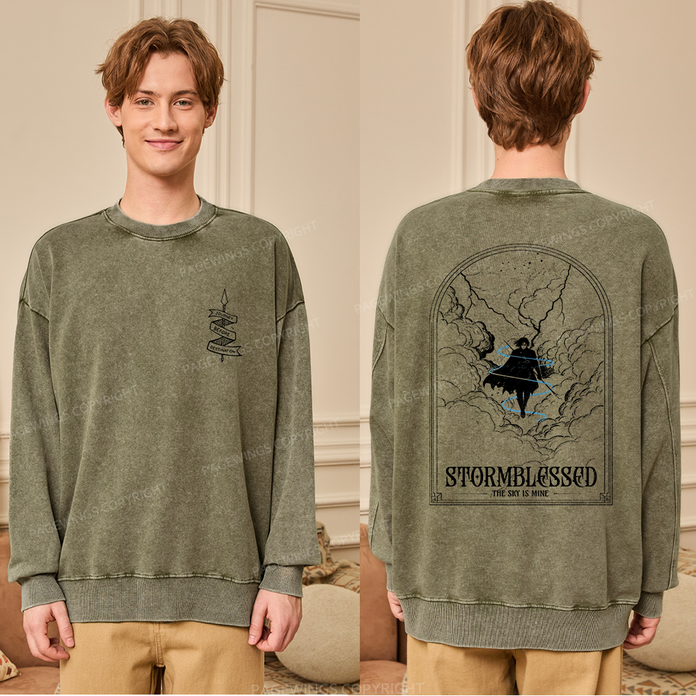 Pagewings Stormblessed Unisex Washed Sweatshirt