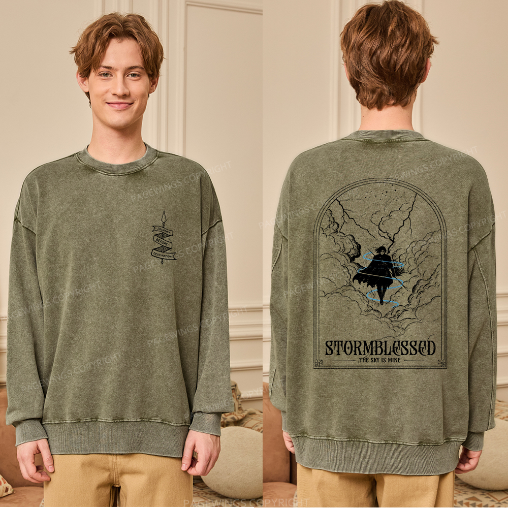 Pagewings Stormblessed Unisex Washed Sweatshirt