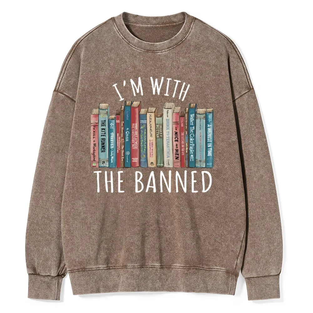 Pagewings I'm With The Banned Unisex Washed Sweatshirt