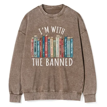 Pagewings I'm With The Banned Unisex Washed Sweatshirt