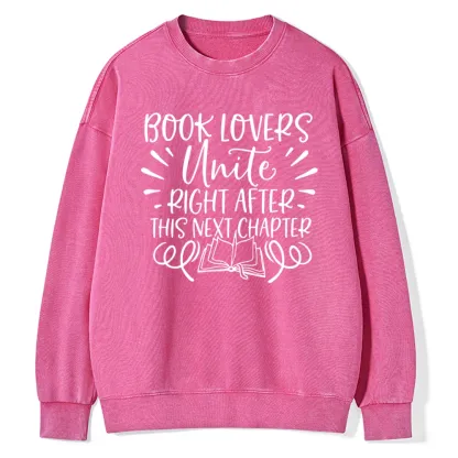 Pagewings Book Lovers Unite Unisex Washed Sweatshirt