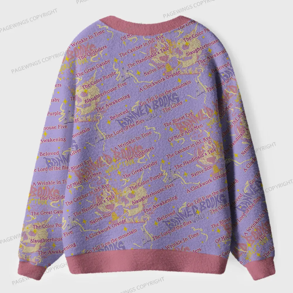Pagewings Banned Books Unisex Ugly Cardigan Sweaters