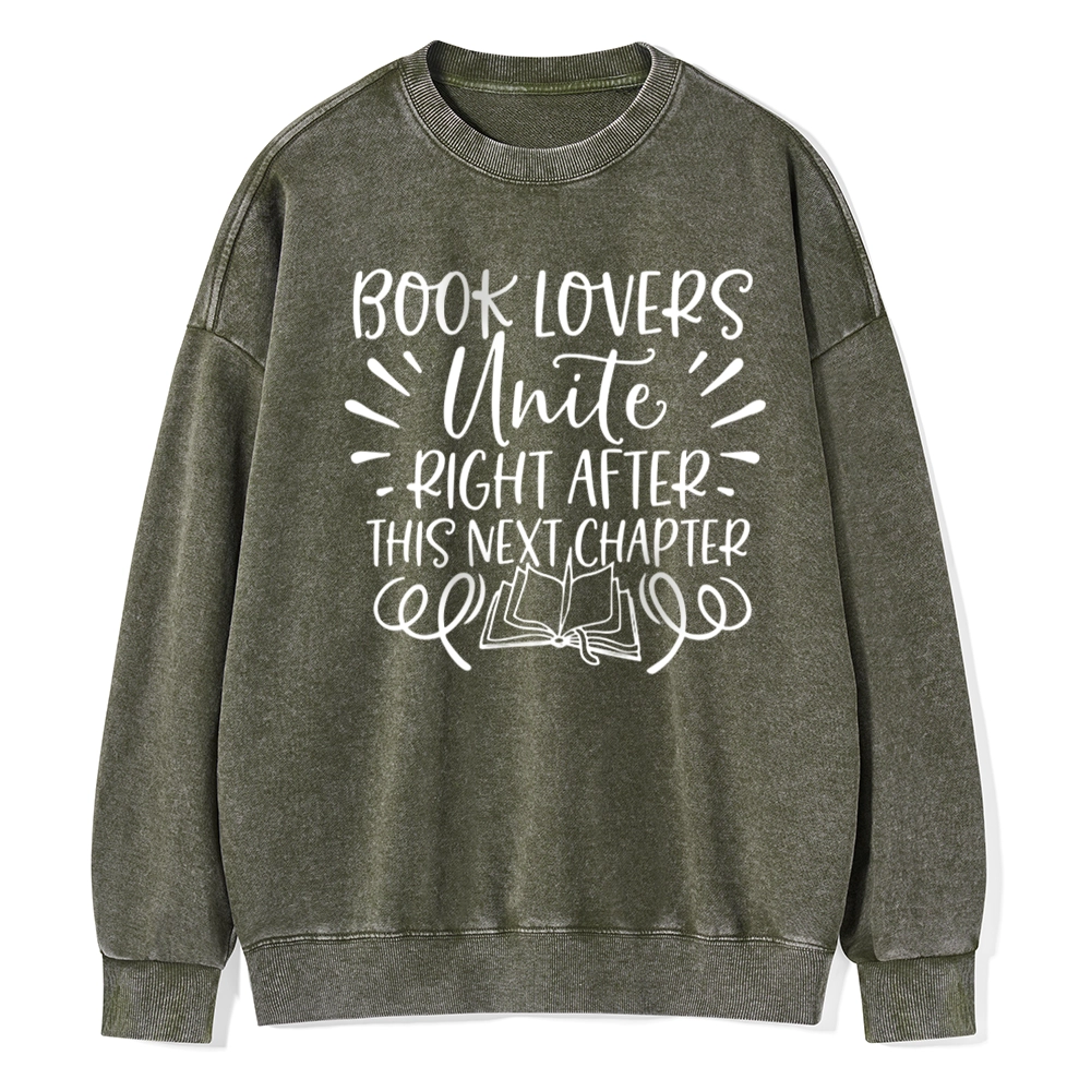 Pagewings Book Lovers Unite Unisex Washed Sweatshirt