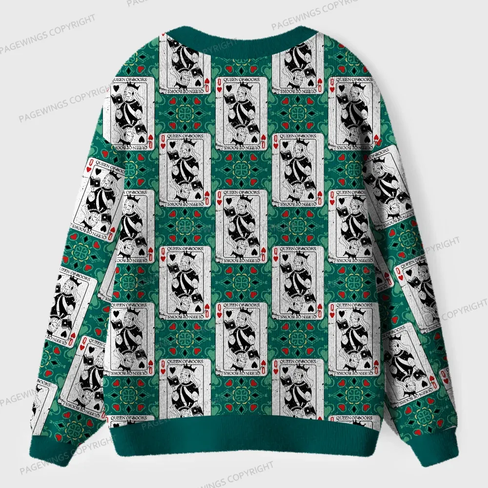 Pagewings Queen Of Books Unisex Ugly Cardigan Sweaters