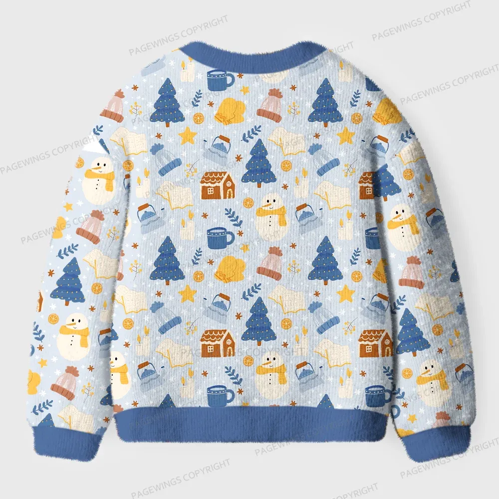 Pagewings Winter Reading Vibes Unisex Ugly Cardigan Sweaters