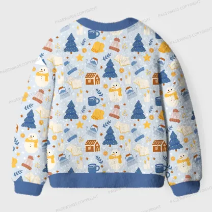 Pagewings Winter Reading Vibes Unisex Ugly Cardigan Sweaters