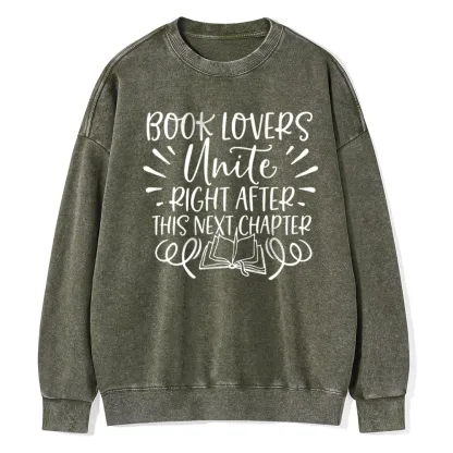 Pagewings Book Lovers Unite Unisex Washed Sweatshirt