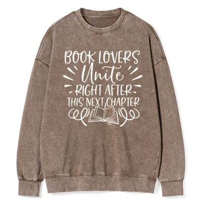 Pagewings Book Lovers Unite Unisex Washed Sweatshirt