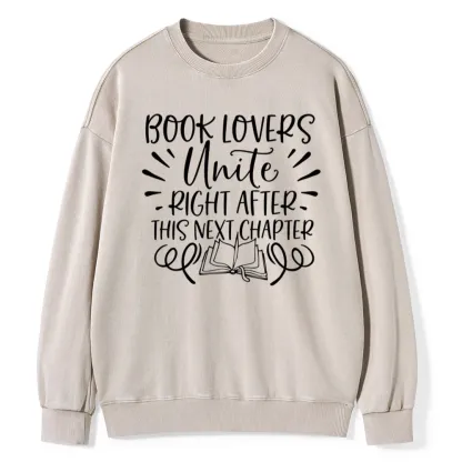 Pagewings Book Lovers Unite Unisex Washed Sweatshirt