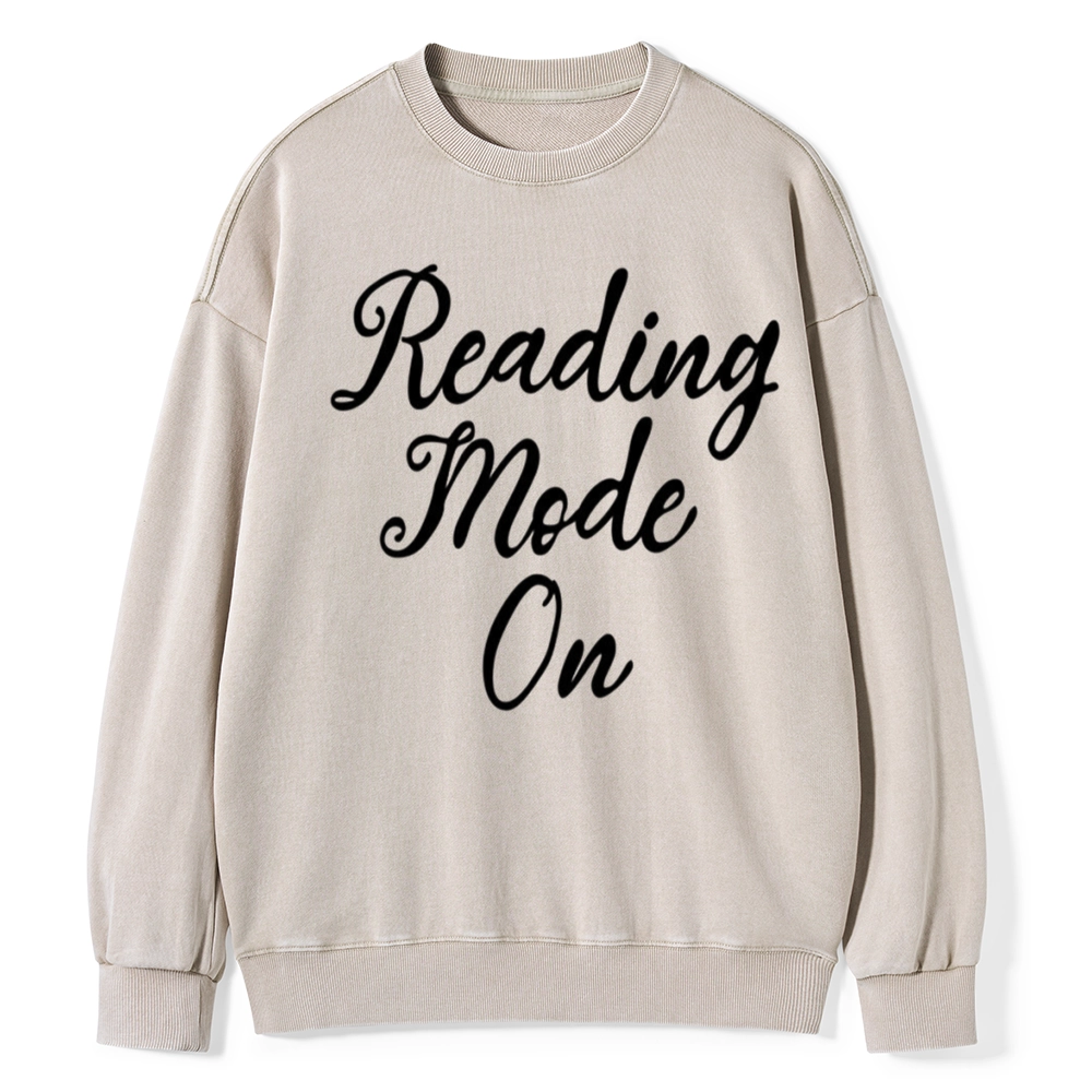 Pagewings Book Reading Mode On Unisex Washed Sweatshirt