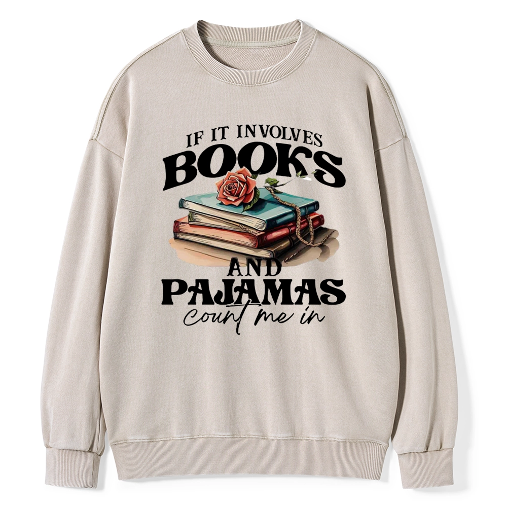 Pagewings Books And Pajamas Unisex Washed Sweatshirt