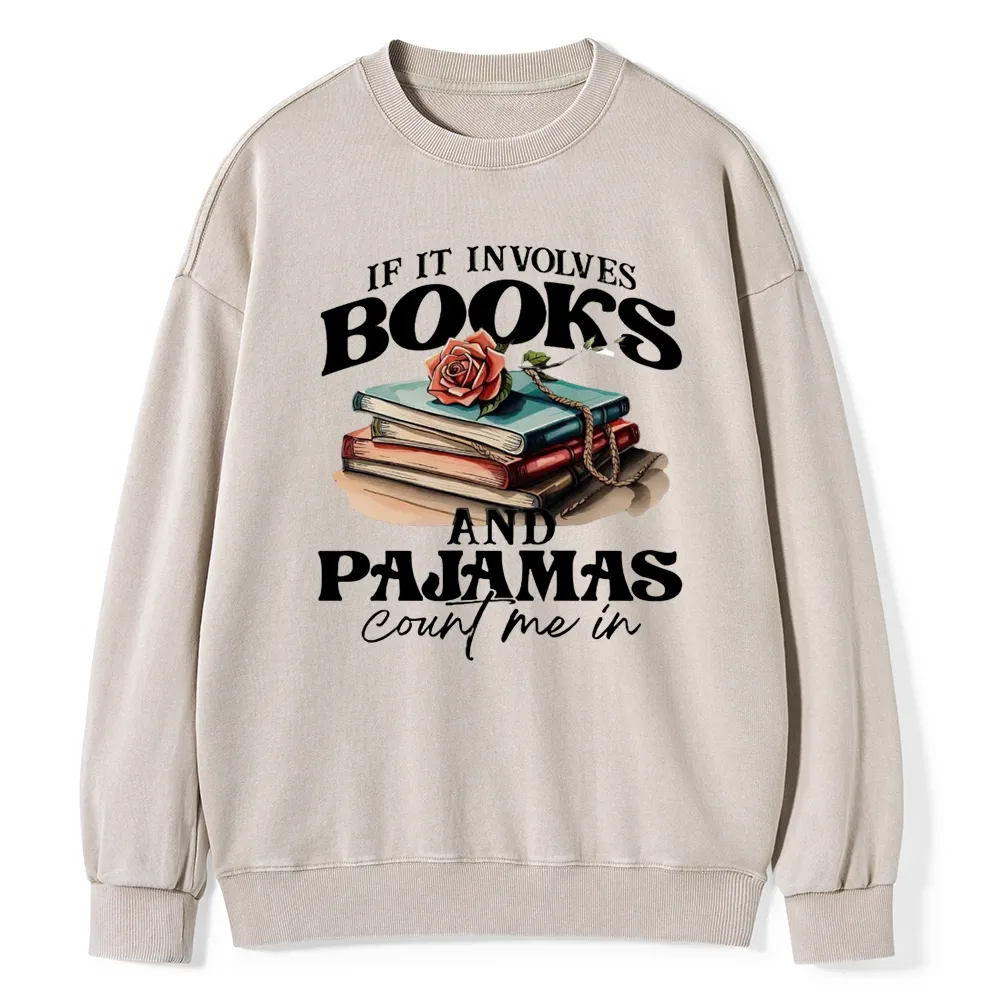 Pagewings Books And Pajamas Unisex Washed Sweatshirt