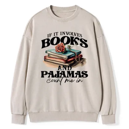 Pagewings Books And Pajamas Unisex Washed Sweatshirt