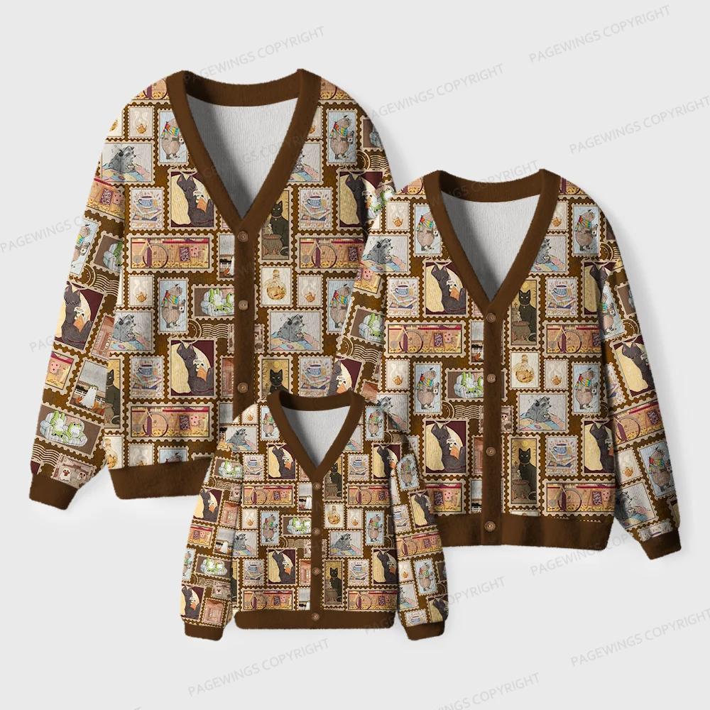Pagewings Vintage Reading Unisex Ugly Cardigan Sweaters
