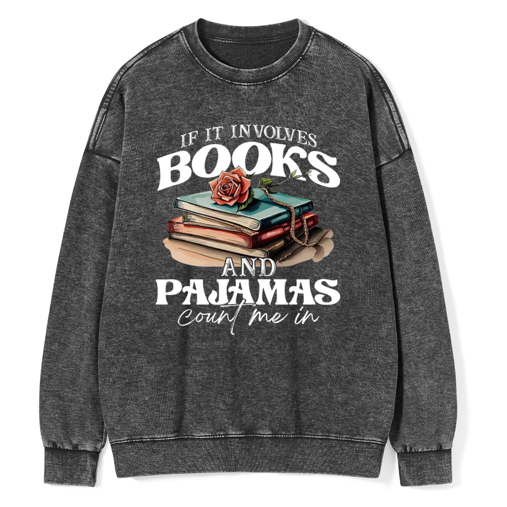Pagewings Books And Pajamas Unisex Washed Sweatshirt
