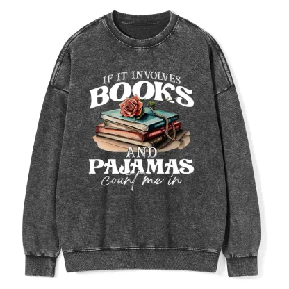 Pagewings Books And Pajamas Unisex Washed Sweatshirt