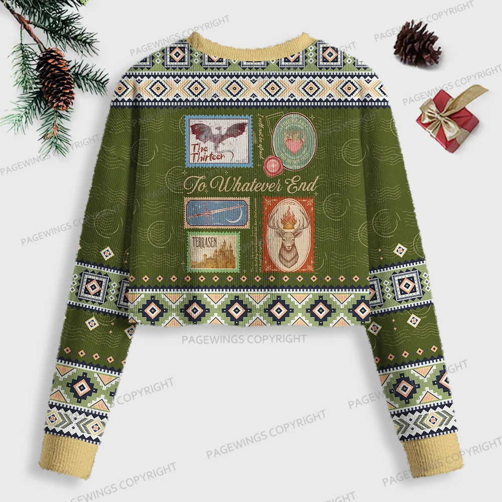 Pagewings To Whatever End Women Ugly Crop Sweatshirt