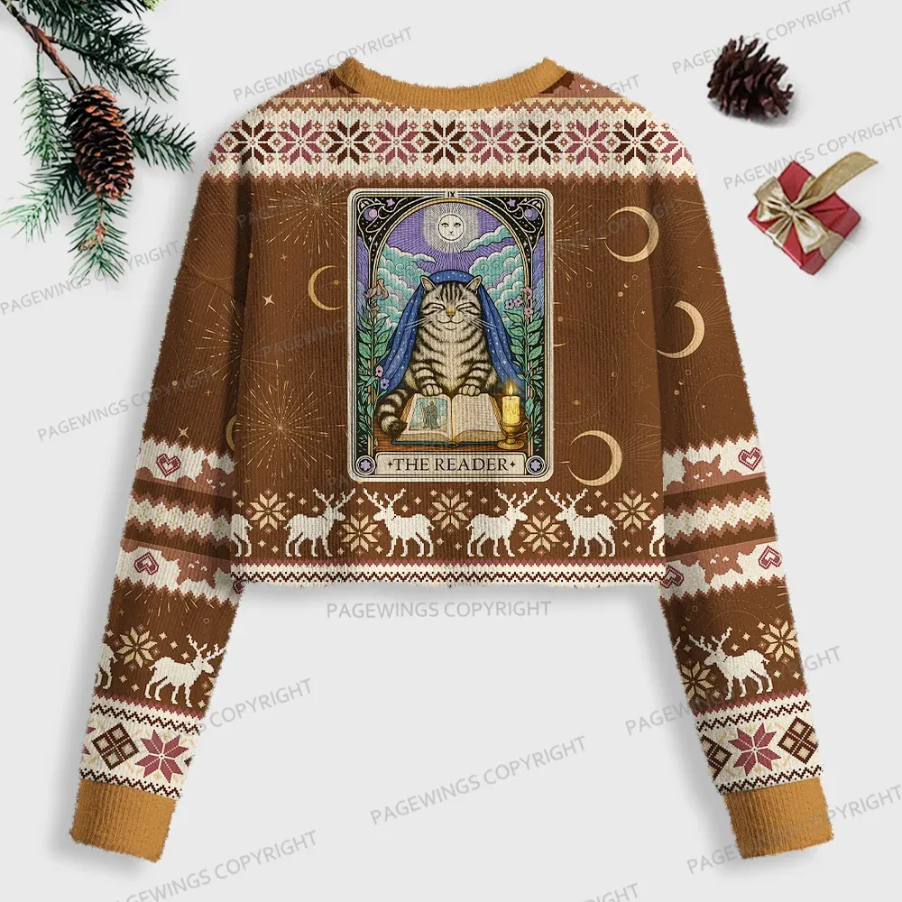Pagewings The Reader Women Ugly Crop Sweatshirt