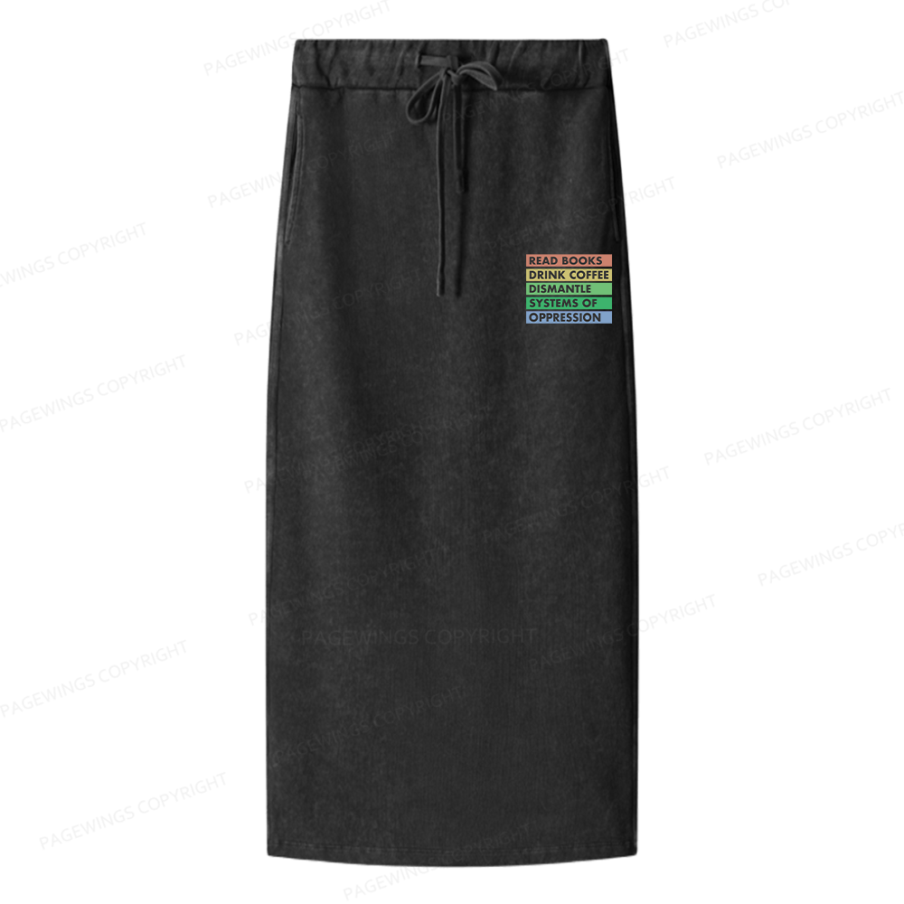 Pagewings Read Books Women Washed Long Skirts