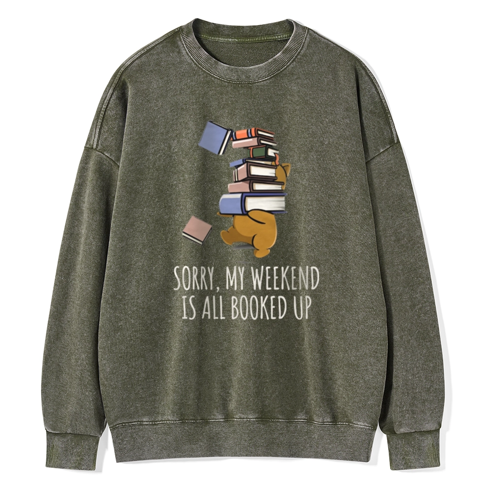 Pagewings Weekend Booked Up Unisex Washed Sweatshirt