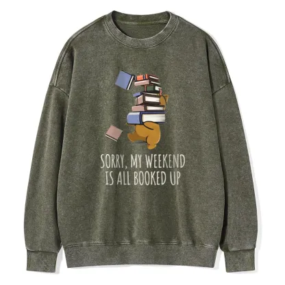 Pagewings Weekend Booked Up Unisex Washed Sweatshirt