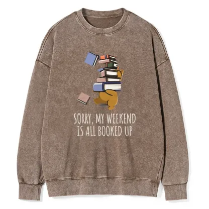Pagewings Weekend Booked Up Unisex Washed Sweatshirt