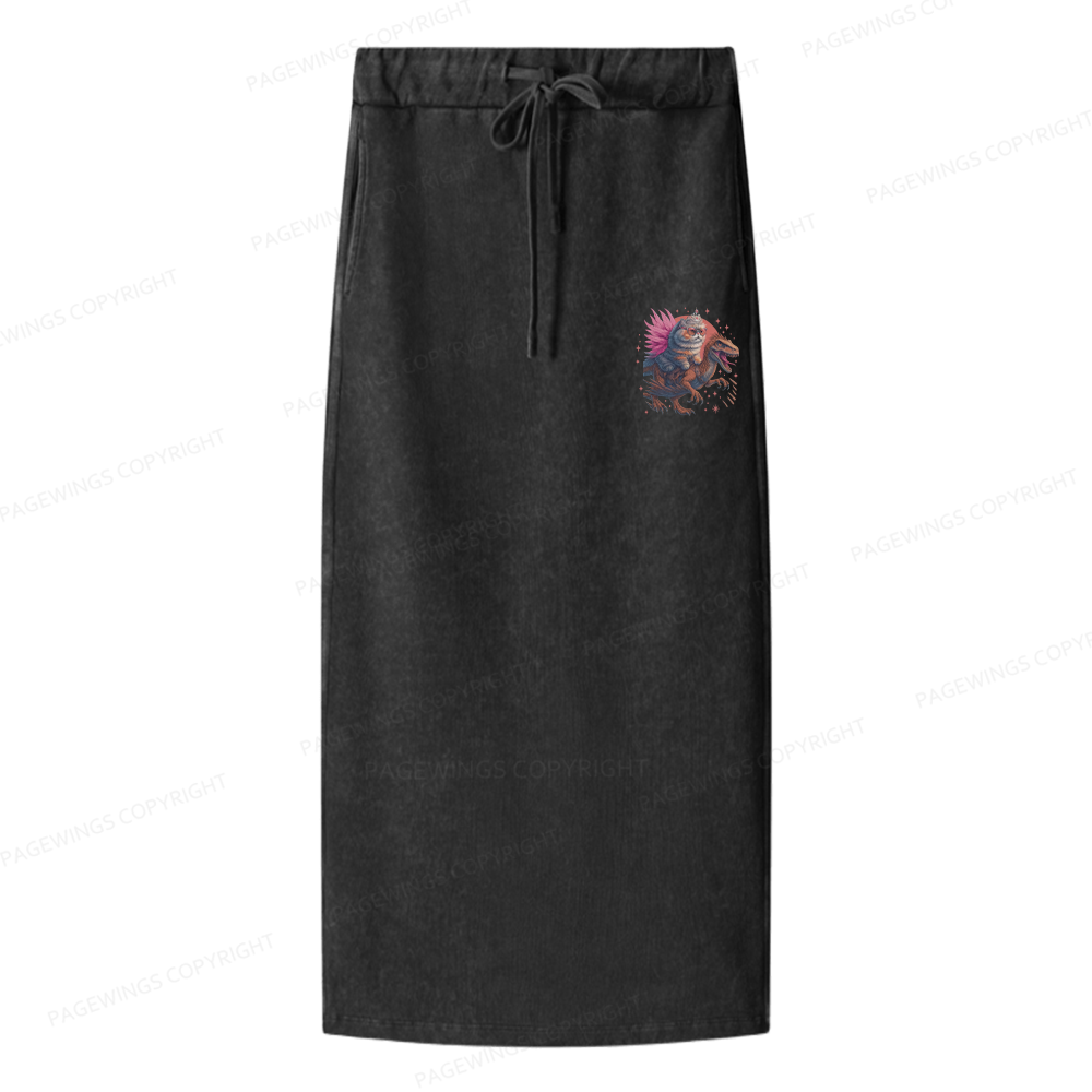 Pagewings Vintage Book Lover Princess Women Washed Long Skirts