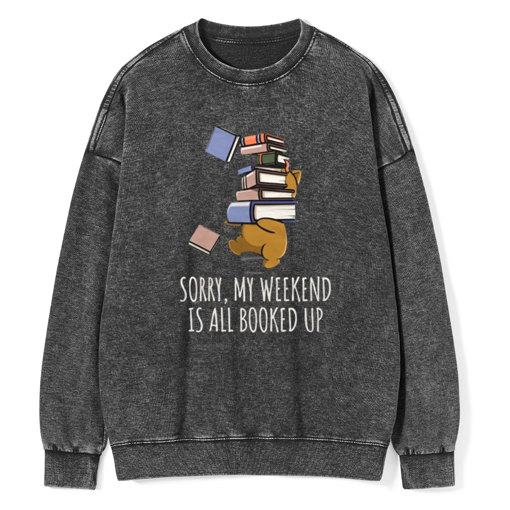Pagewings Weekend Booked Up Unisex Washed Sweatshirt