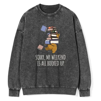 Pagewings Weekend Booked Up Unisex Washed Sweatshirt
