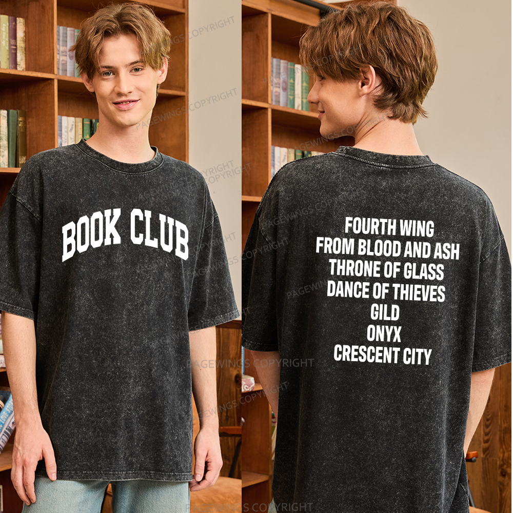 Pagewings Personalized Book Club Unisex Washed T-shirt