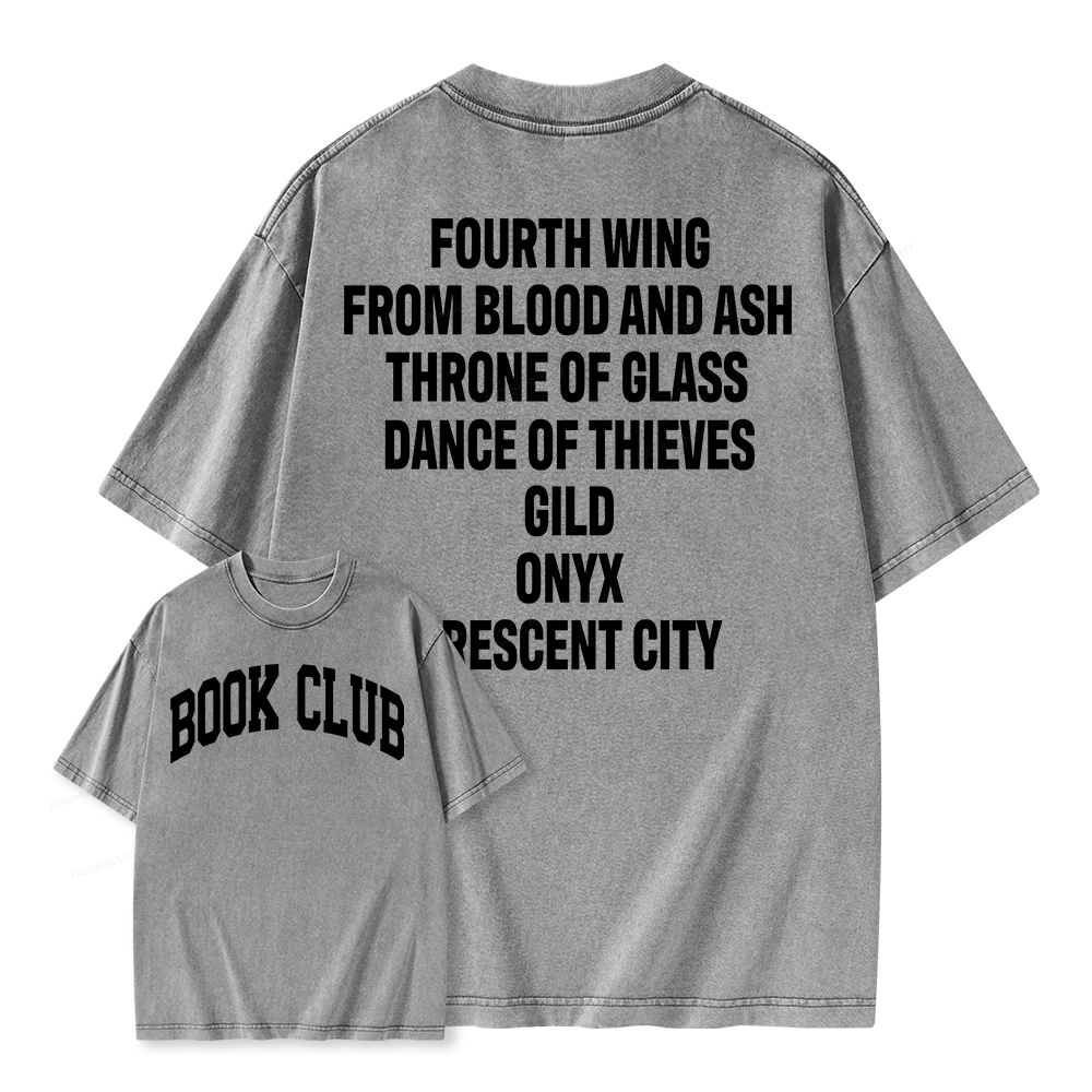 Pagewings Personalized Book Club Unisex Washed T-shirt