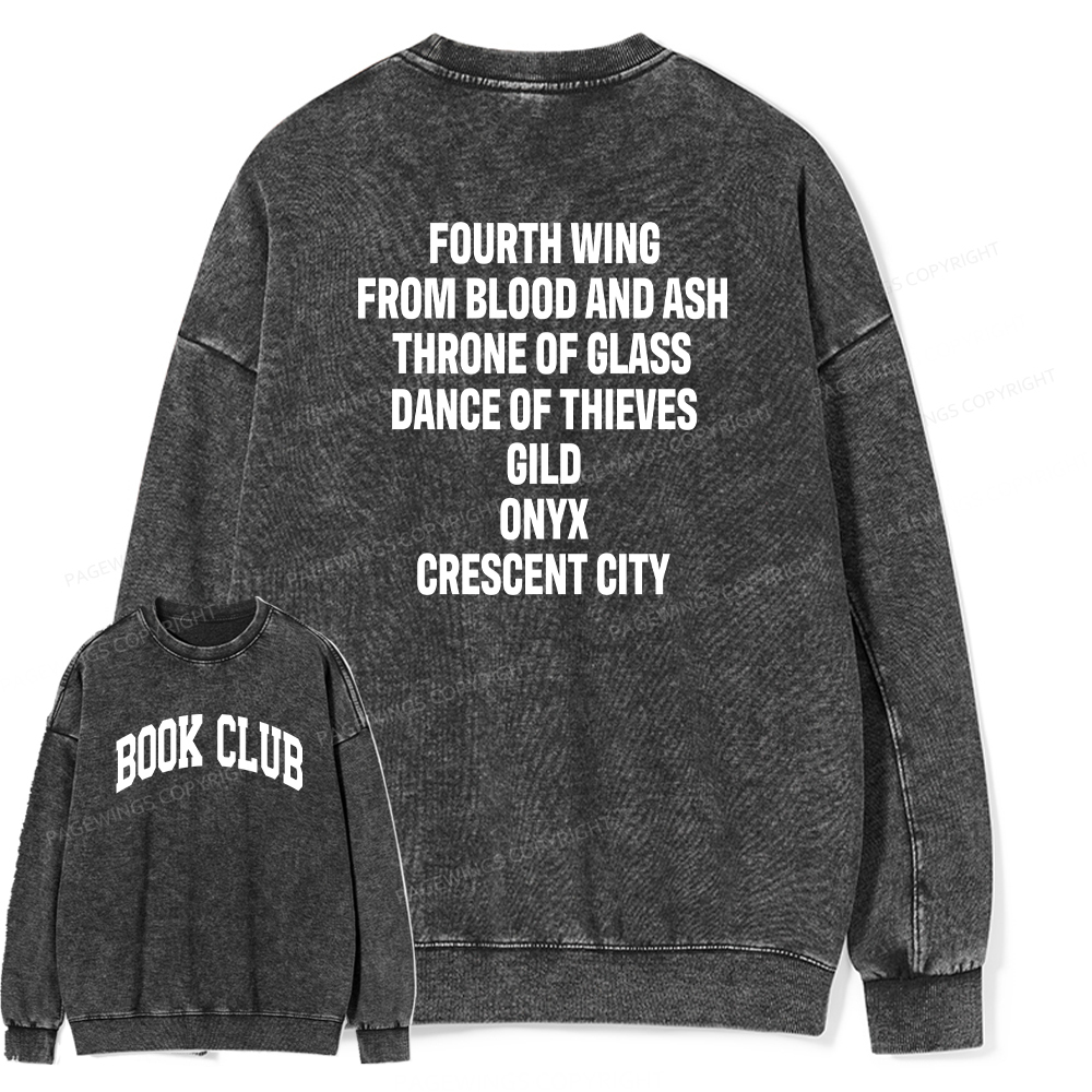 Pagewings Personalized Book Club Unisex Washed Sweatshirt