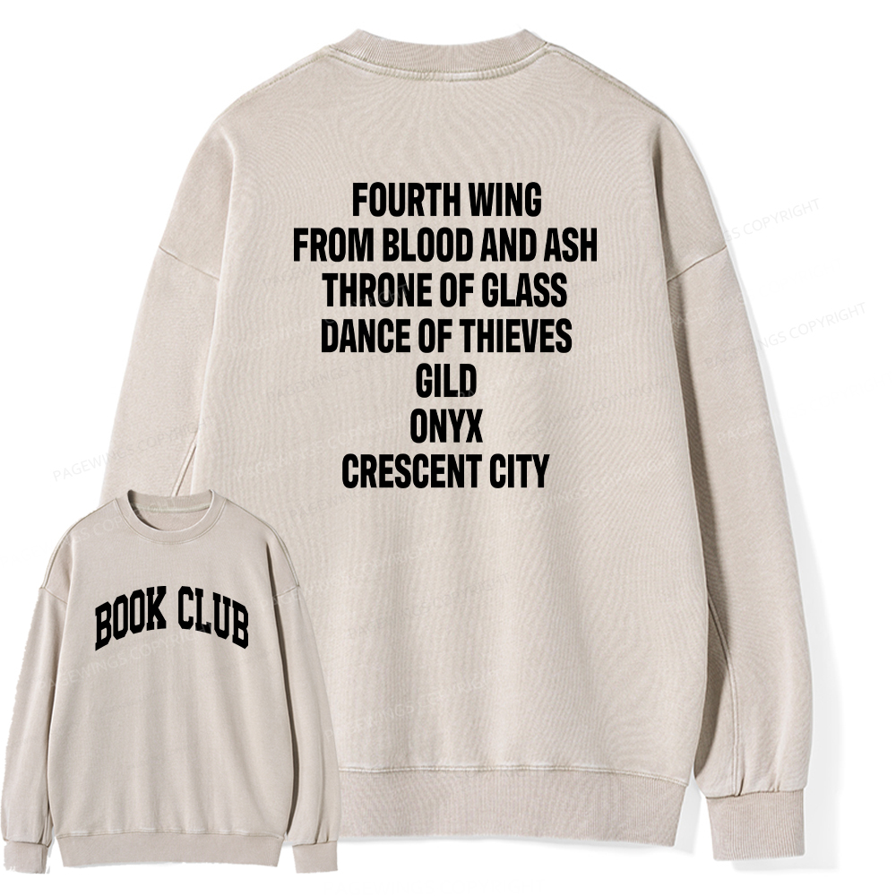 Pagewings Personalized Book Club Unisex Washed Sweatshirt