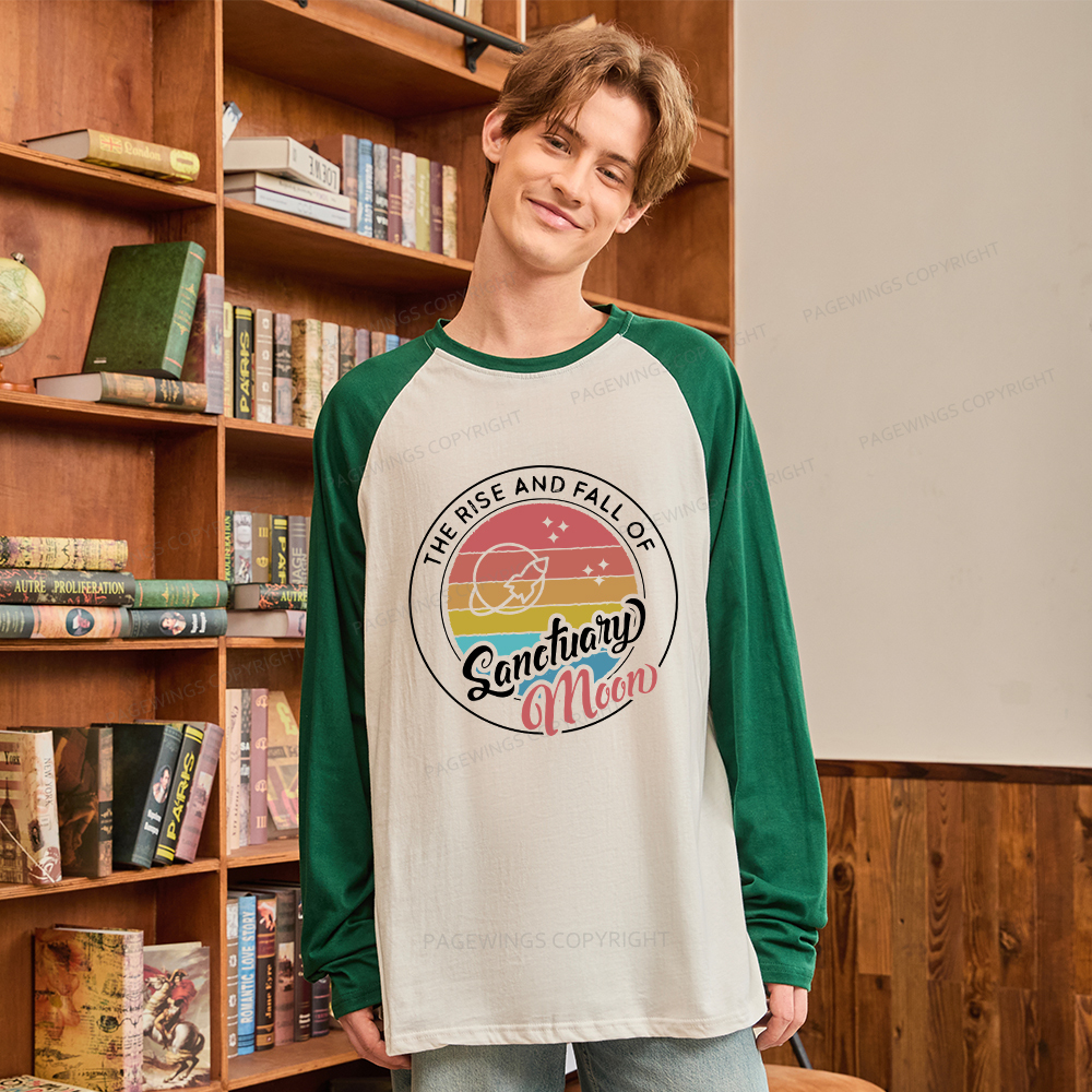Pagewings The Rise and Fall of Sanctuary Moon Long Sleeve Raglan T-shirt
