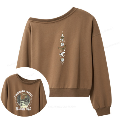Pagewings Forbidden Forest Women Off  Shoulder Sweatshirt