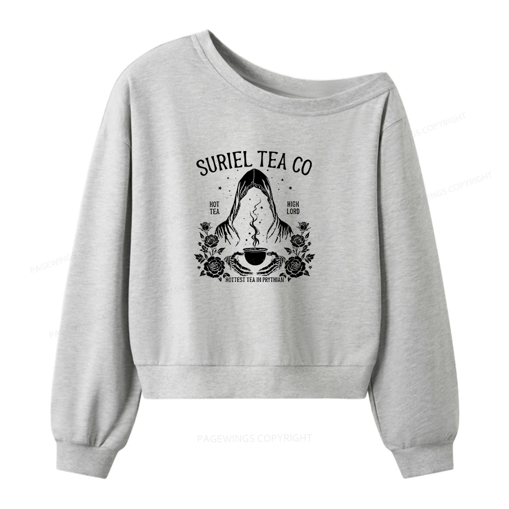 Pagewings Suriel Tea Co Women Off  Shoulder Sweatshirt