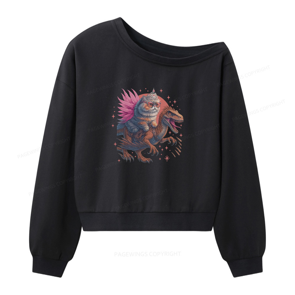 Pagewings Vintage Book Lover Princess Women Off  Shoulder Sweatshirt